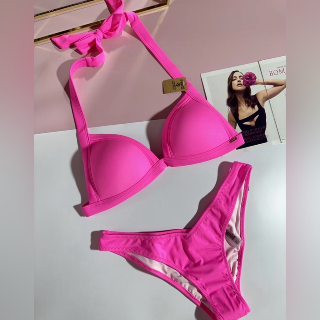 Pink Vibrant Pink Bikini Set Size Small